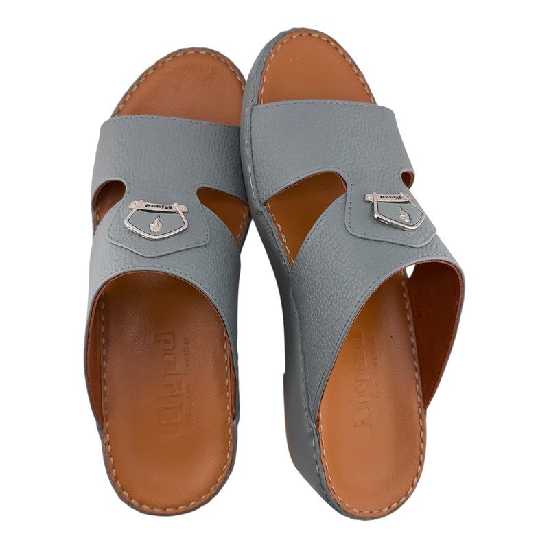 AJYAD Handmade Arabic Sandals For Men | Outdoor Mens Slippers | Everyday Flip Flops Open Toe | Arabic Genuine Shamwa Leather | New Design | Tan Footbed | Comfortable & LightWeight - Image 2